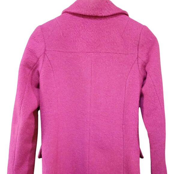 H & M Wool Blend Fuchsia Peacoat XS - Picture 6 of 8
